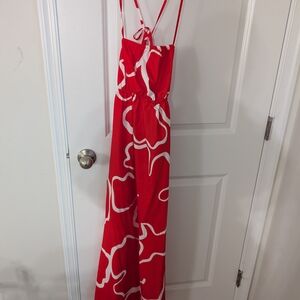 Red and White Women's Jumpsuit